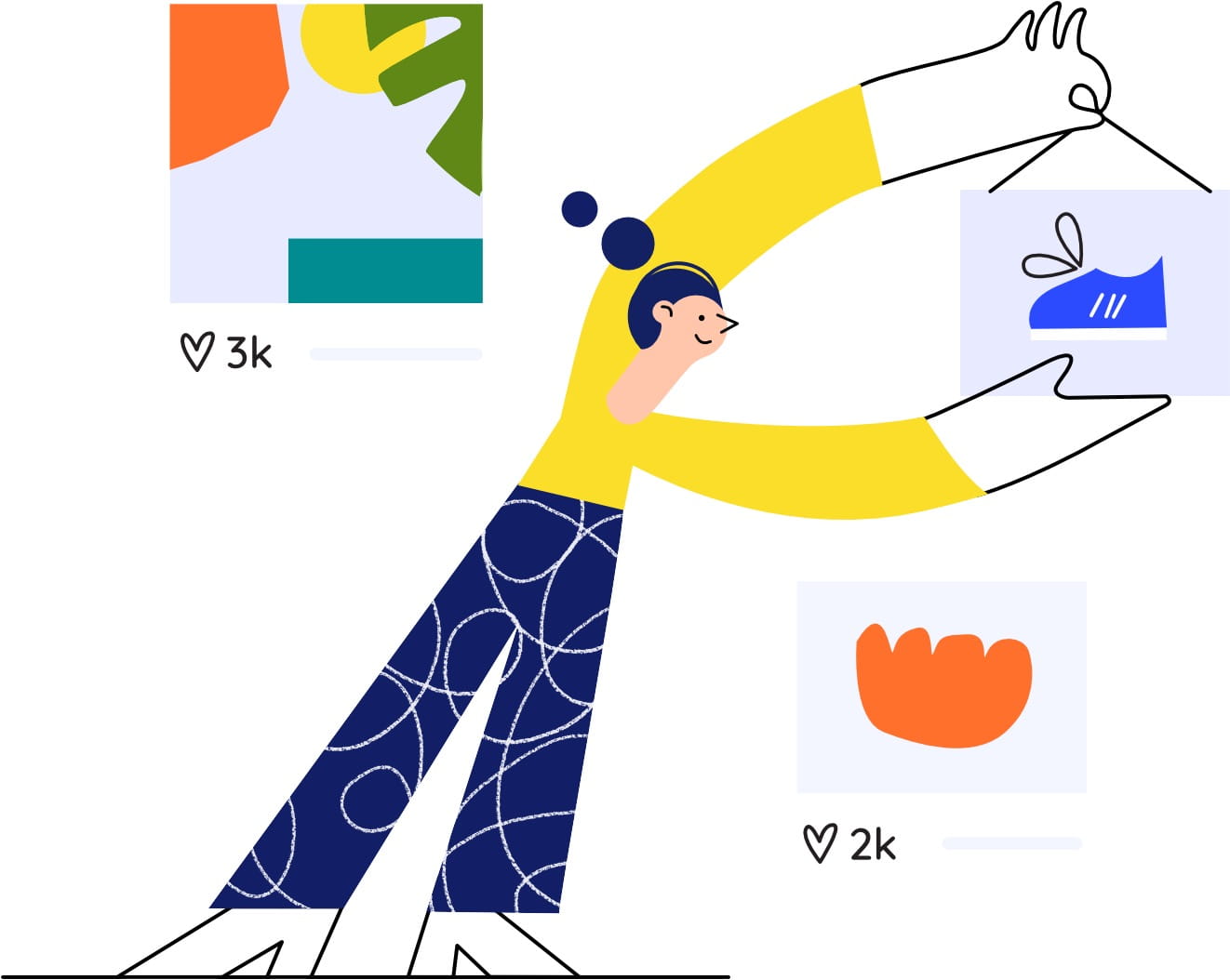 Illustration of publishing social media content
