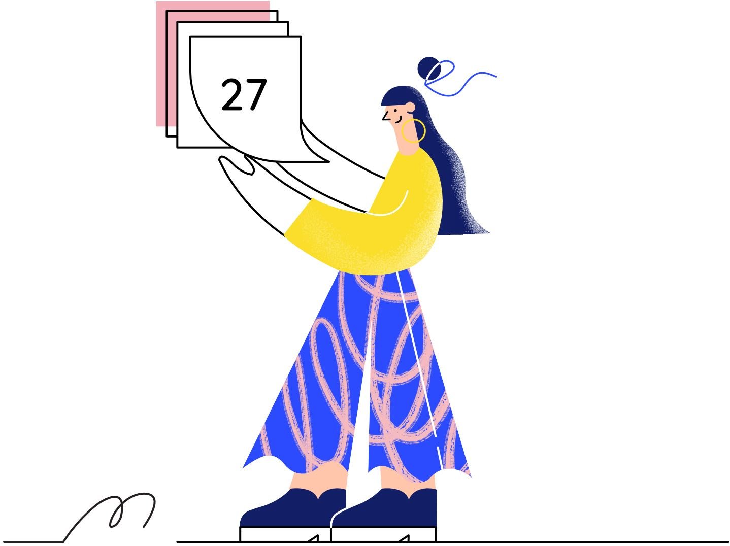 Illustration of planning content on a calendar