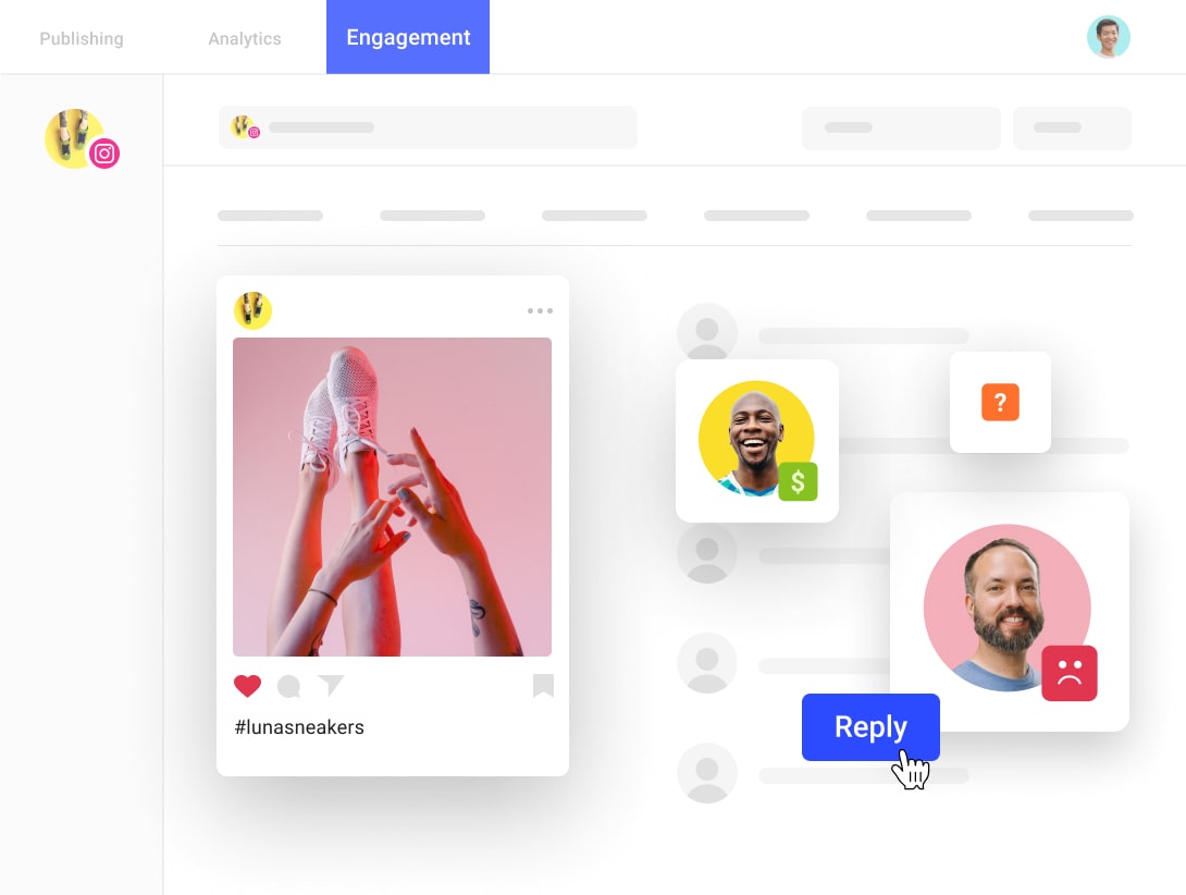 Illustration of Buffer’s social media engagement tool