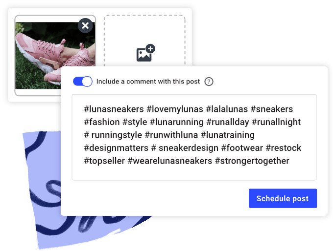 Instagram first comment feature in Buffer Publish composer